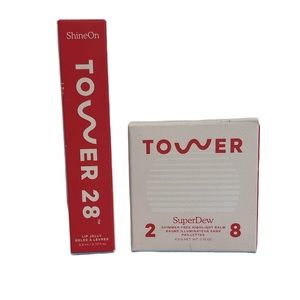 New! Tower 28 SuperDew Highlighter & ShineOn Lip Jelly -Clear